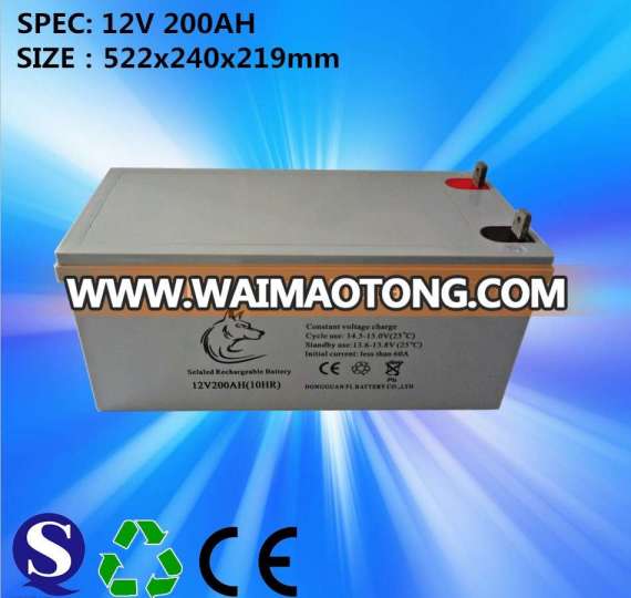 VRLA Solar GEL Battery 12V 200AH With Best Price from dongguan factory